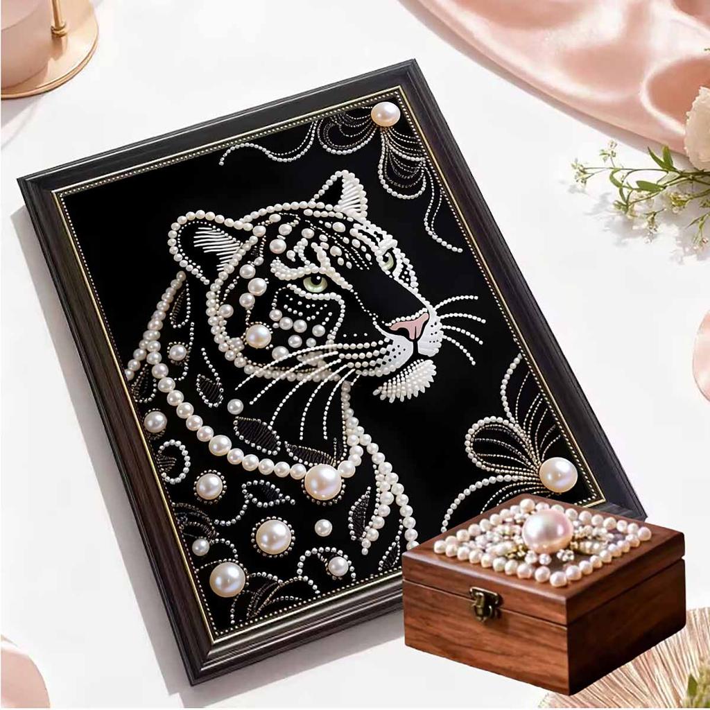 DIY Sady Diamond Art Bílý tygr Bez rámu 35x45cm Sady Diamond Painting Gem Art pro Dospělé/Začátečníky Nápad na dárek Dekorace na stěnu do domácnosti