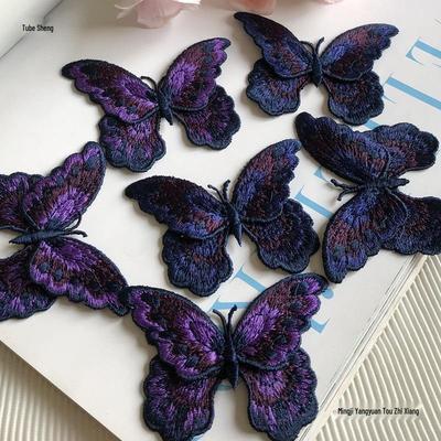 3D Schmetterlingsstickerei Stoffaufnäher zum Selbernähen und zur Kleiderdekoration
