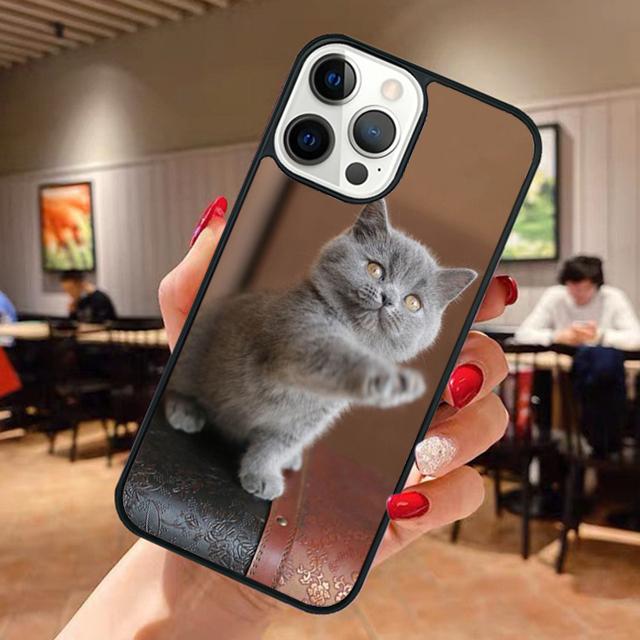 

Beautiful Grey British Shorthair Cat Phone Case For iPhone 17 Air 13 12 14 15 16 Cover For Apple Pro Max Plus iPhone 11pro