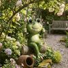 Cute Garden Animal Statue Resin Garden Art Sculpture Animal Sculpture Frog Swing Ornament  Patio