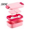 Compact Bento Box for Kids Double Layer Lunch with Sauce Container And Tableware, Leak Proof Stackable Food Microwave Safe Meal Prep Containers