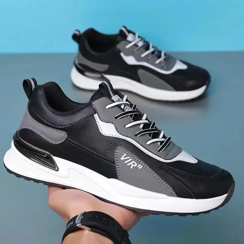 High Quality Men's Sneakers PU Leather Deodorant Soft Sole Men Casual Shoes New Comfortable Wear-resistant Man Vulcanized Shoes
