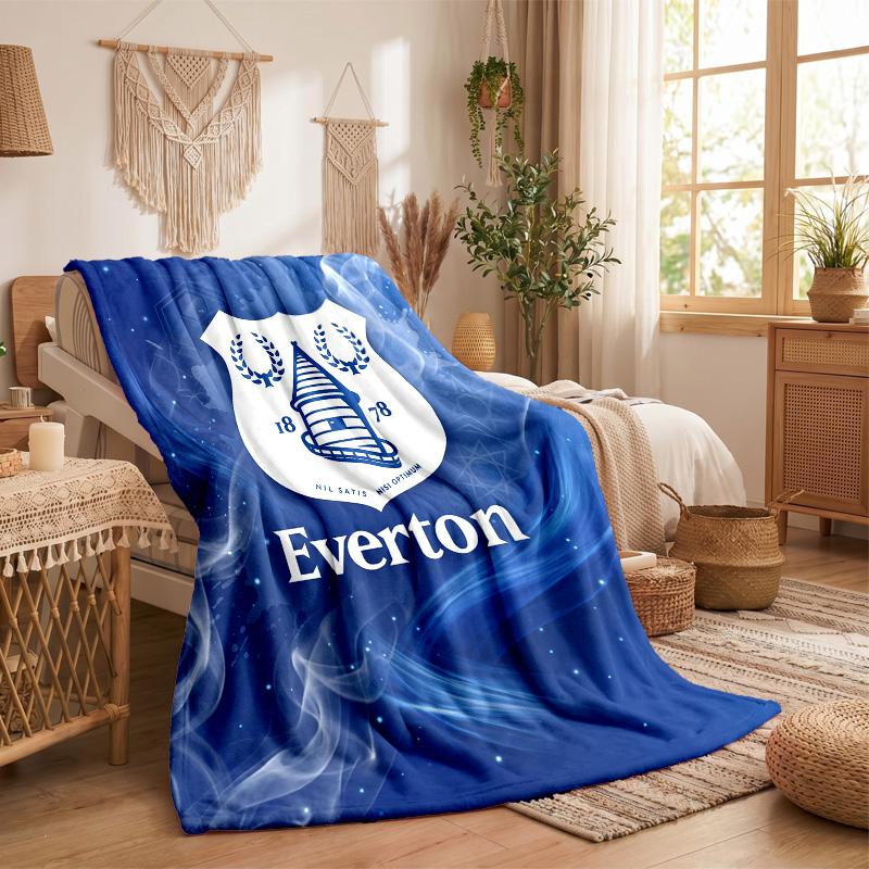 Everton Football Print Flannel Blanket Soft Warm Sofa Bed Throw Blanket For Home Office Bedroom