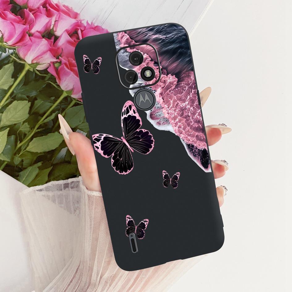For Motorola Moto E7 Plus Case XT2081-1 Fashion Butterfly Bowknot Soft Silicone Cover For Moto E7 E7i Power XT2097-13 TPU Fundas