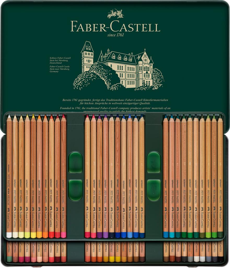 Pitt Pastel Colored Tin Item 112160 Japanese Faber-Castell Pencils, 60-Color Set, Case, No. [Genuine Product]