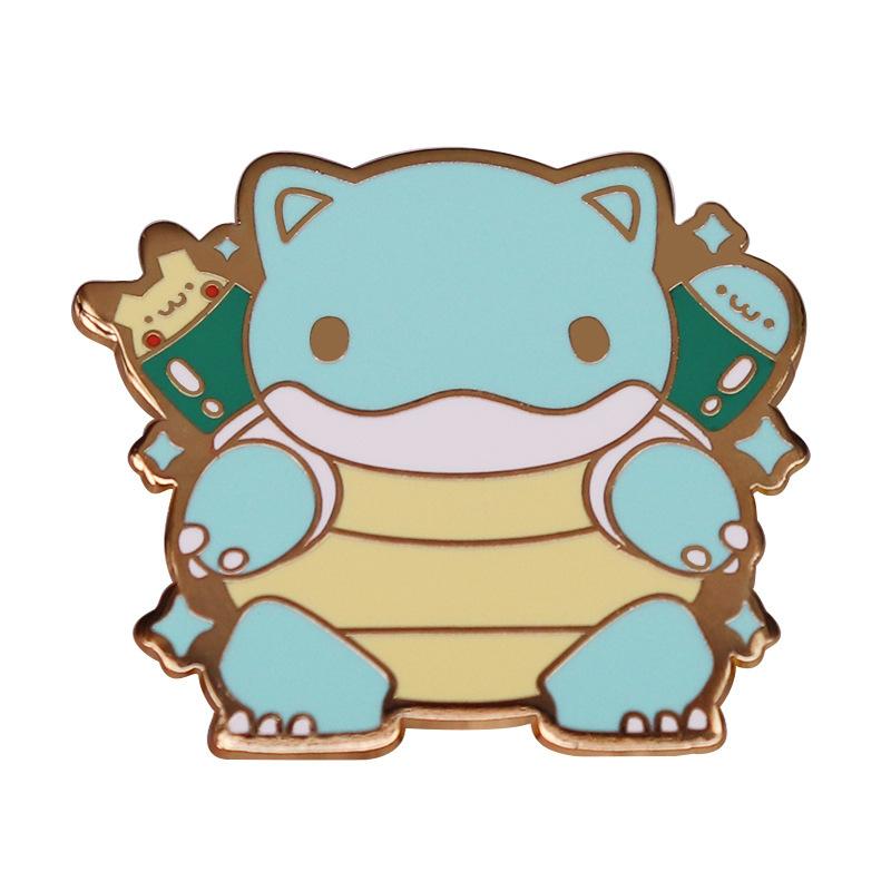Strong Tortoise Elf Enamel Pin Kawaii Cute Cuckold Marine Animal Golden Medal Brooch Video Game Fans Badge Gifts