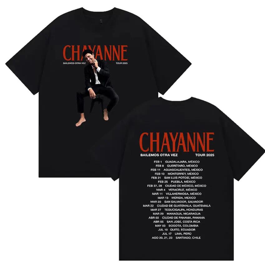 Rapper Chayanne Bailemos Otra Vez Tour 2026 Album T Shirt Men Hip Hop Gothic Punk Tshirts 90s Vintage Oversized Cotton Tshirts M