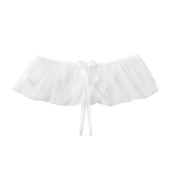 Frauen Tanga Mesh Spitze Bogen Dekor Spaghetti Strap Geöffneter Gabelung Einfarbig Niedrige Taille Verführerische Elastische Heiße Dame G-string höschen Unterwäsche