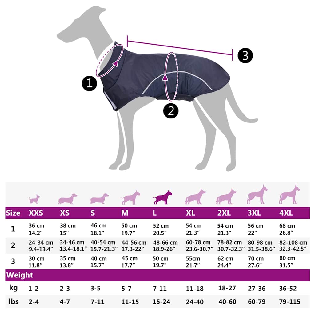 Dog Raincoat with Reflective Strips Polyester Navy Blue L