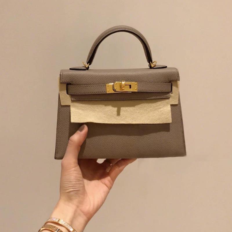 2025 New women's bag palm pattern second generation KellI bag cowhide mini Kelli bag shoulder bag crossbody handbag