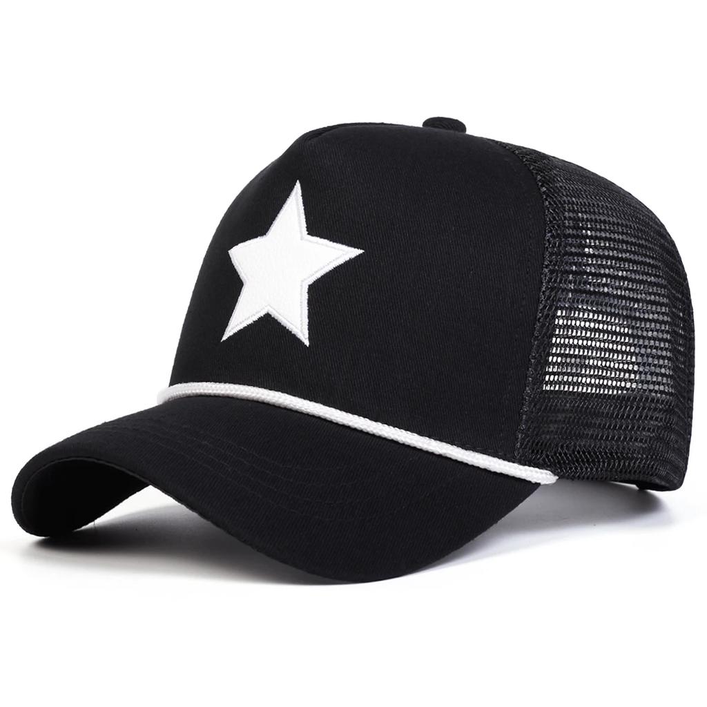 Net Baseball Stitching Embroidered Star Five-Pointed Neutral Gender Women Men For Caps Spring Summer Outdoor Adjustable Casual Hats Sunscreen Hat