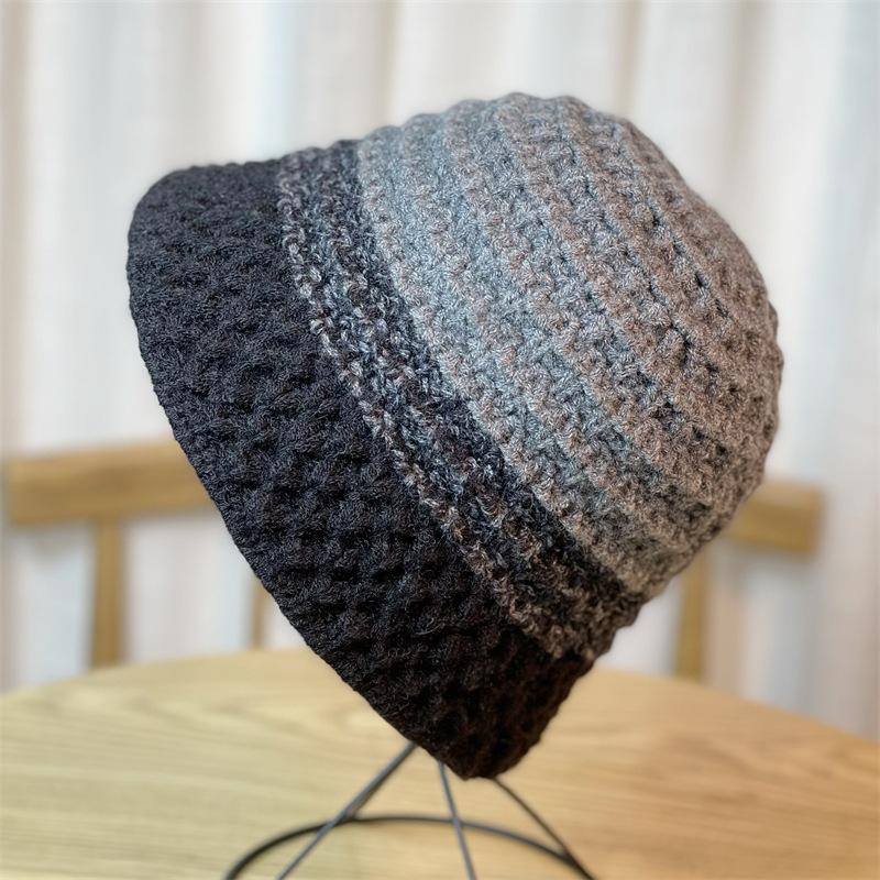 

Woolen hat, knitted hat for women, autumn and winter face-covering bucket hat, versatile casual hat, trendy large brim, warm fisherman hat Adult54-58Adjustable сірий колір