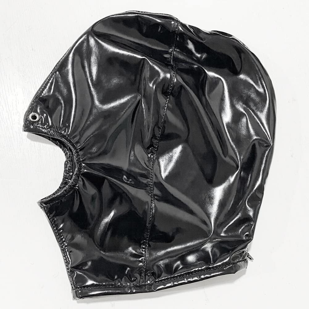 SXOVO Full Head Mask Cosplay Accessories Costume Blindfold Open Mouth Face Mask Men Women Unisex Open Mouth Blindfold Breathable Elastic SM Restraint