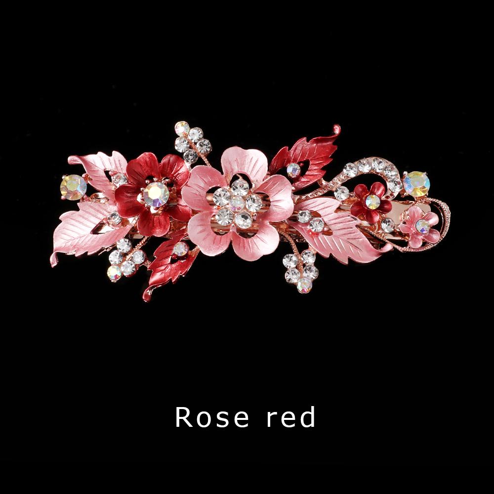 Fashion Flower Barrettes Resin Foral Hair Clip Barrette Crystal Hairpin Headwear For Woman Girls Hair Styling Accessories