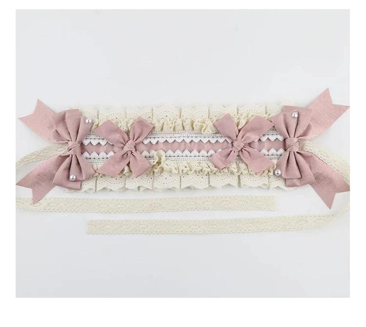 Elegant Lace Butterfly Hair Accessories Classic Doll Lolita Headdress Original Lolita Pink and White Headband