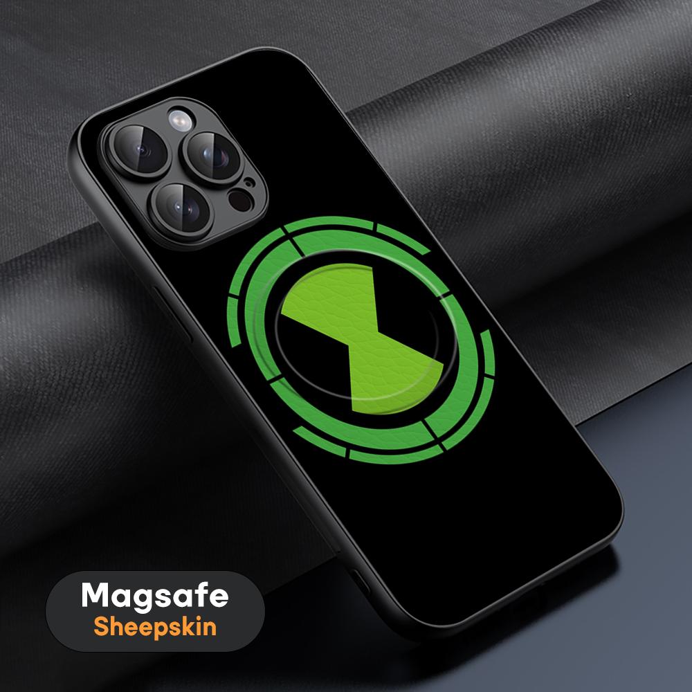 Ben 10 classic cartoon fashion pattern Phone Case For iPhone 16 15 14 13 12 11 Plus Pro Max High-end Luxury Magsafe Sheepskin
