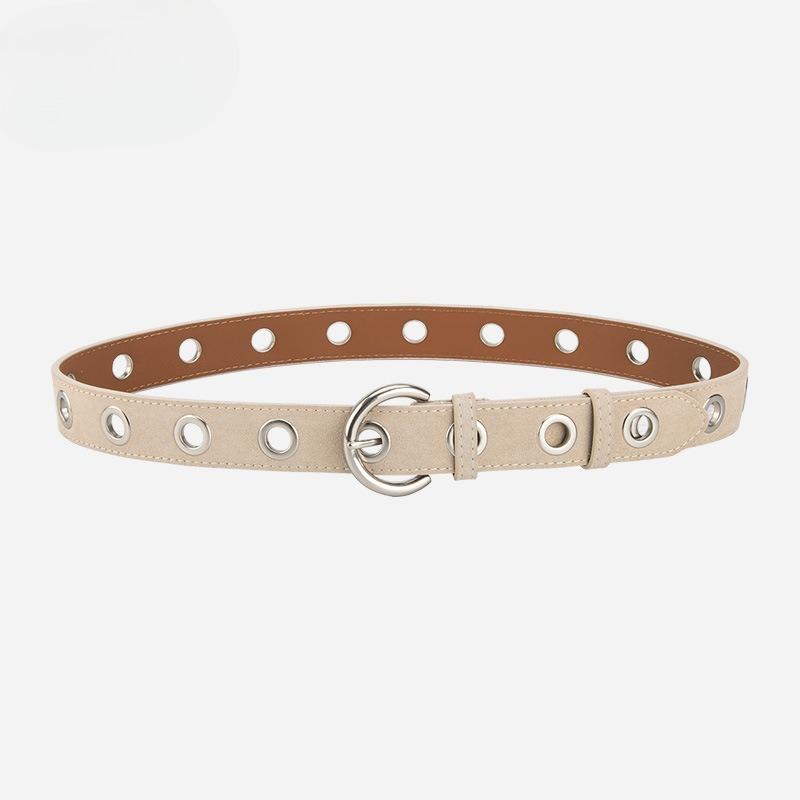 New Punk Style Genuine Leather Belt for Women Matte Fashion Versatile Jeans Decorative Trendy Belt for Women