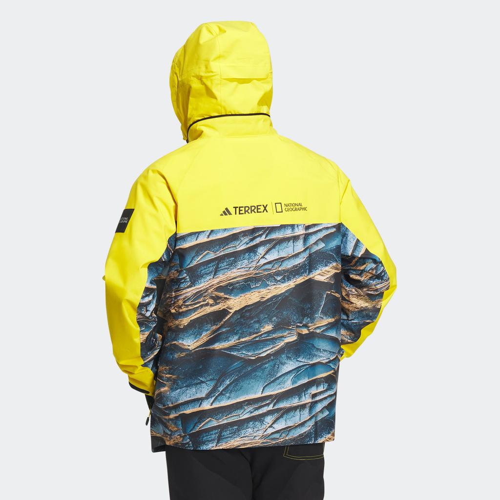 Adidas Color Block Stand Collar Outdoor Sports Hooded Jacket Men Jacket Yellow IC1980