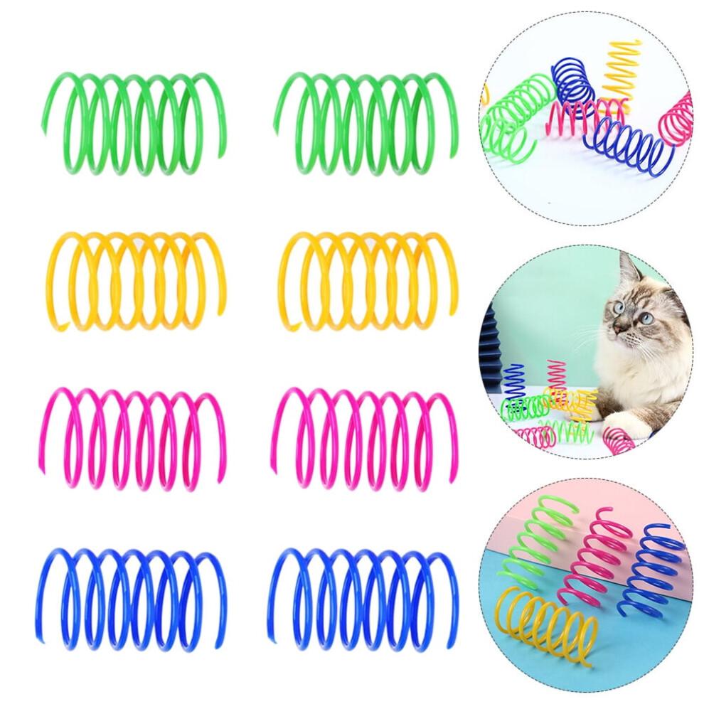 40 Pieces Durable Rubber Spring Toys for Cat Play and Interaction Assorted Color