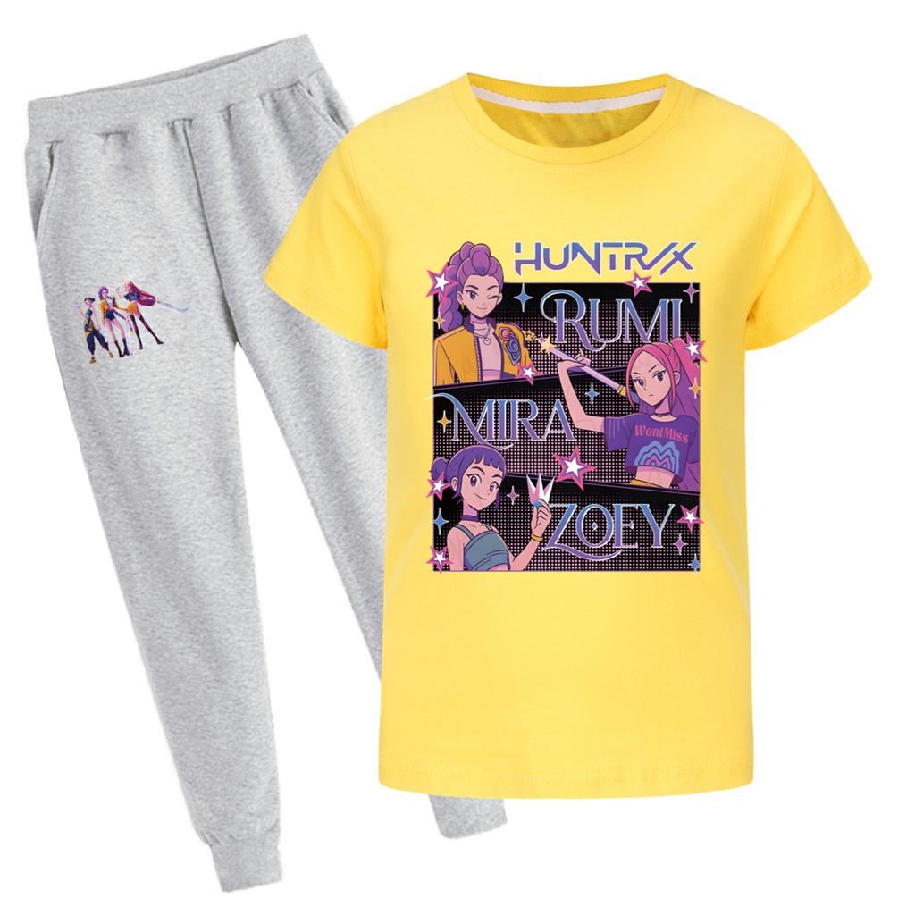 Children's Summer Sports T-shirt And Pants Two-piece Sportswear Set Short-sleeved Printed Clothing Suit
