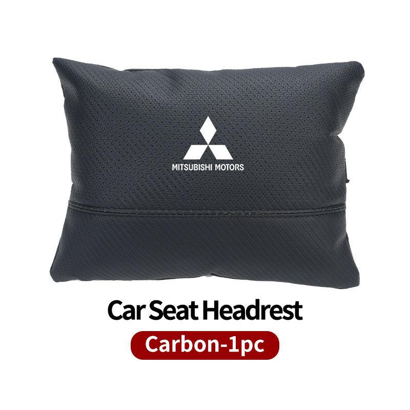 For Mitsubishi 1/2PCS Car Styling Leather Headrest Neck Support Neck Pillow Seat Accessories Lancer ASX Pajero Mirage Attrage WJ4