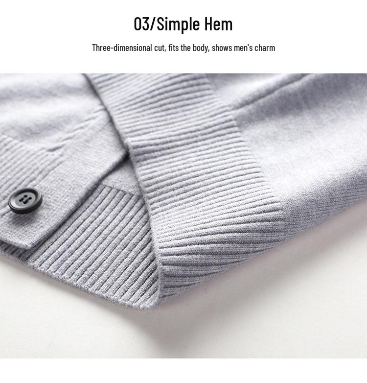 Men's Wool V-Neck Vest: Autumn/Winter Middle-Aged Casual Knitted Thick Cardigan
