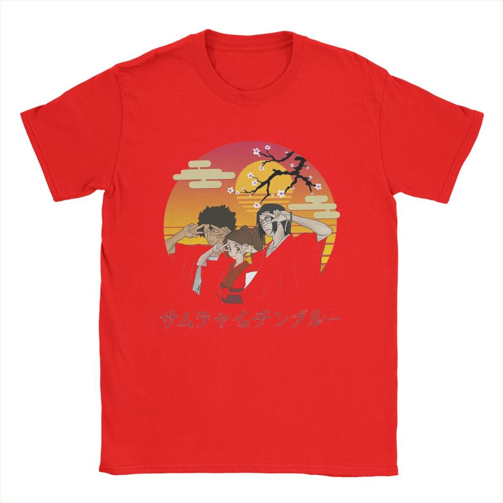 Men's Fuu Mugen Jin Samurai Champloo Sunset T Shirts Pure Cotton Clothes Short Sleeve O Neck Tee Shirt Gift Idea T-Shirts