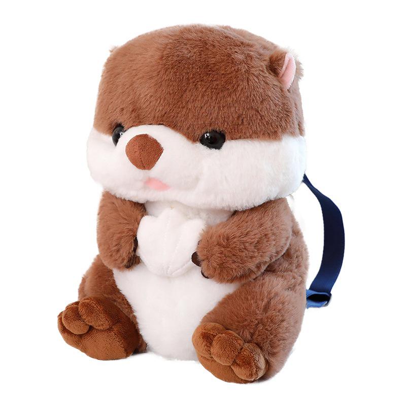 Otter Plush Toy Backpack - Cartoon Otter with Shell Bag for Kids