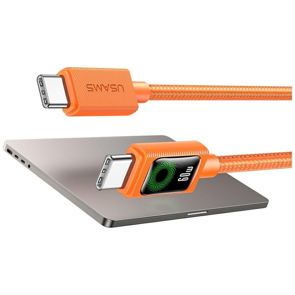 USAMS SJ773 PD 60W USB-C/USB-C Cable 1.2m Orange