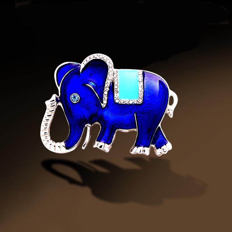 Lucky Elephant Rhinestone Brooch - Alloy Elephant Corsage Pin