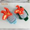 2Pcs Positive Crochet Flame Dumpster with Encouraging Card Emotional Support Handmade Knitting Trash Can Doll Decoration Ornament