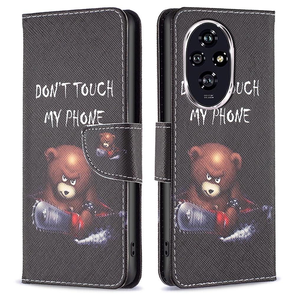 

For Honor 200 5G Case PU Leather Pattern Wallet Phone Cover Bear