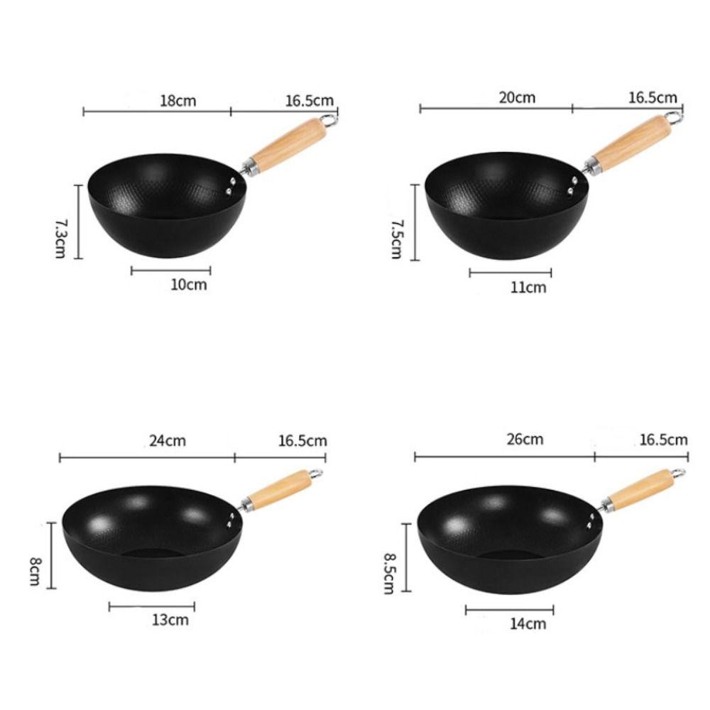 Non-stick Small Cast Iron Wok Universal Pot Durable Frying Pan  Single