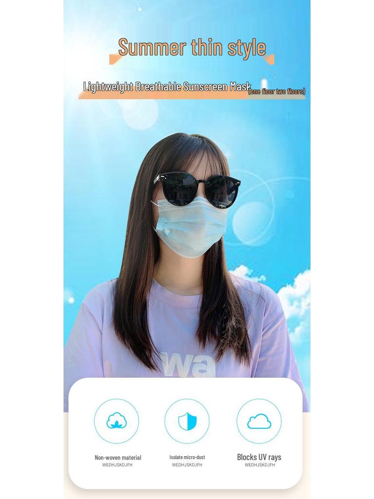 Disposable Breathable Summer Face Mask - Single and Double Layer, Black & White