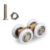 Home Improvements 20mm Roll Size Copper Castors Reinforced Bearings Easy Installation High Strength For Glass Doors