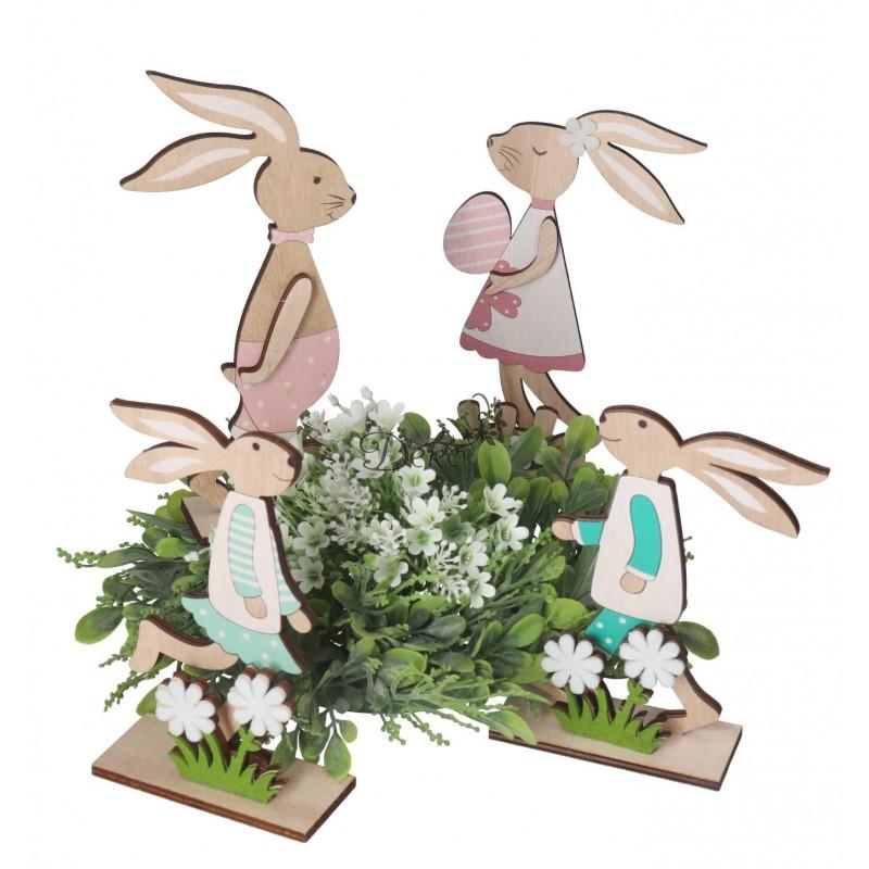 EASTER BUNNY WOODEN DECORATION FIGURE