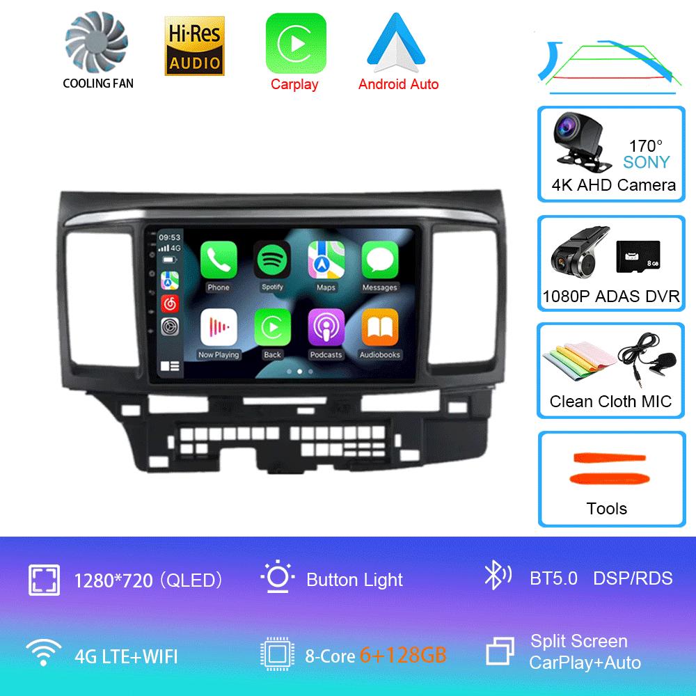 Android 14 Car Radio For MITSUBISHI LANCER 9 10 X 2008 2009 2010 2011 - 2016 9Inch Stereo Audio GPS Player Carplay Auto Screen