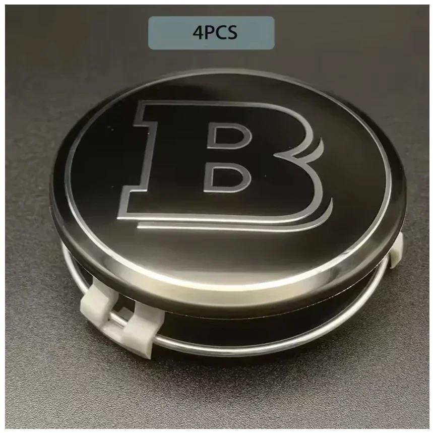 4PCS/Set Universal Mercedes Benz 75mm Black and Silver AMG Hubcap Center Cap Upgrade Wheel Hub Cover FA1