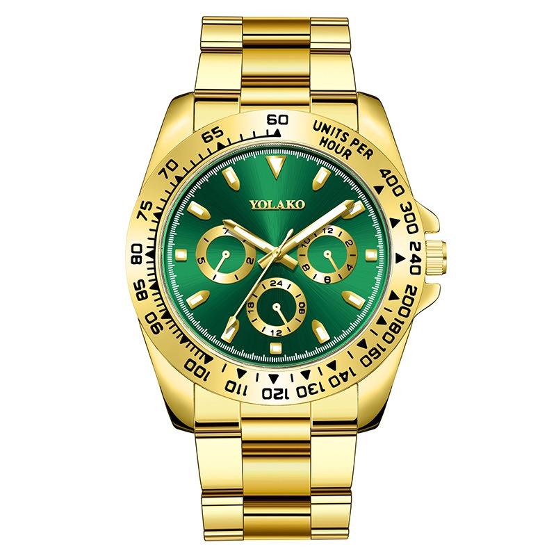 Popular gold men's watch men's watch steel belt business watch luminous quartz spot one