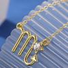 Source Twelve Constellation Necklace 12 Constellation Alloy Diamond-encrusted Rhinestone Collarbone Chain, Spot