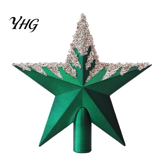 Christmas Tree Star Topper Glitter Sequins Topper, Shiny Sparkly Treetop Festive Decoration Accessories Ornament, Shatter-Proof for Xmas Holiday Party