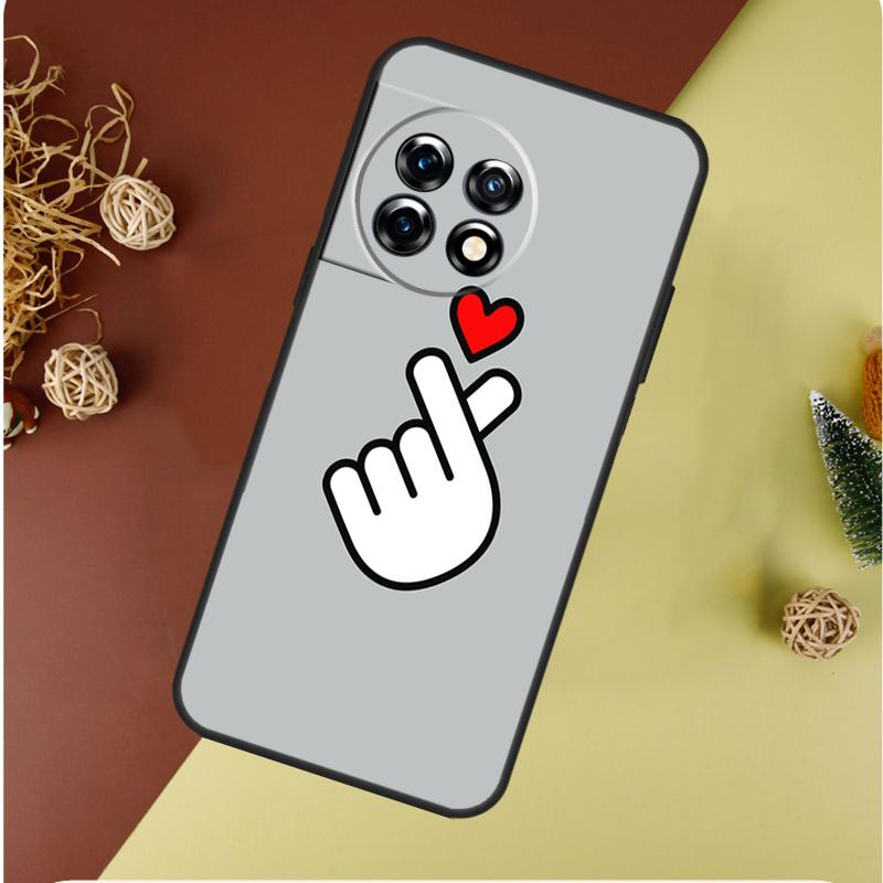 Kpop Finger Heart For OnePlus 13 13R 12 12R 11 9 10 Pro 8T 9RT 10T 10R N20 N30 Nord CE 2 3 4 Lite Phone Case