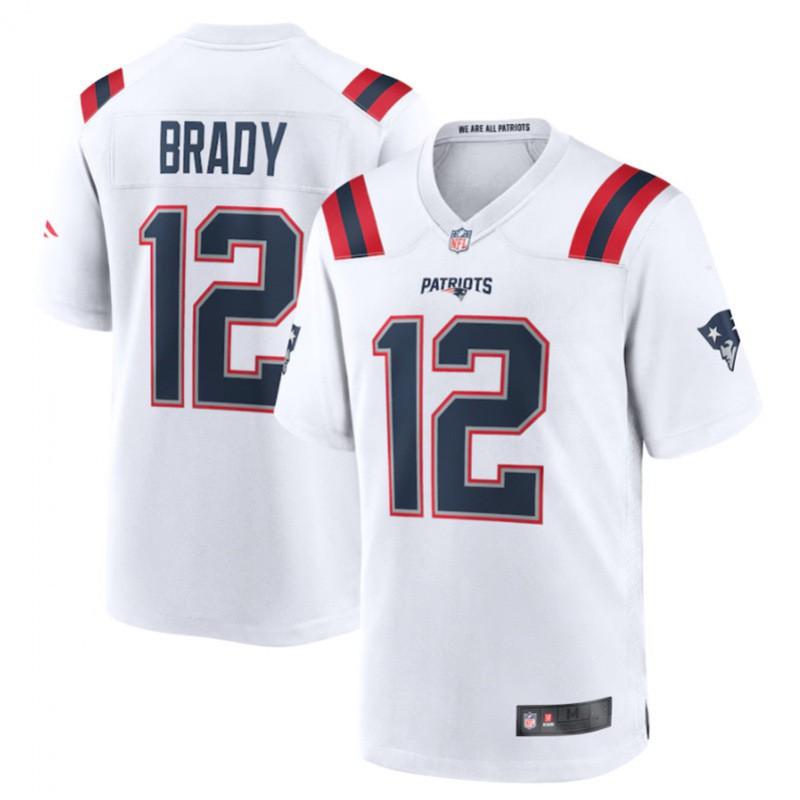 Mens New England Patriots 12 Brady Football Jersey - Multiple Colors Sizes