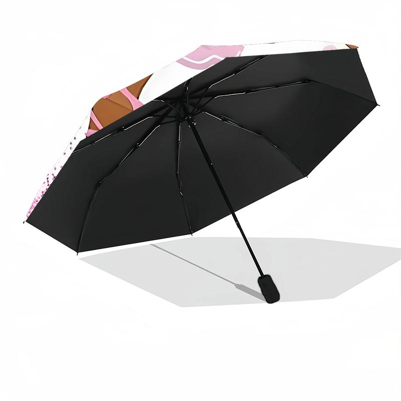1pc Sturdy 8-Bone Auto Umbrella, Cute Ballet Princess Umbrella, Digital Printed, Foldable Umbrella for On-the-Go Outdoor Use