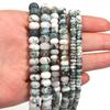 Natural Stone Beads 4 6 8mm Tree Pattern Abacus Flat Round Loose Spacer Beads For Jewelry Making DIY Bracelets Necklace Supplies