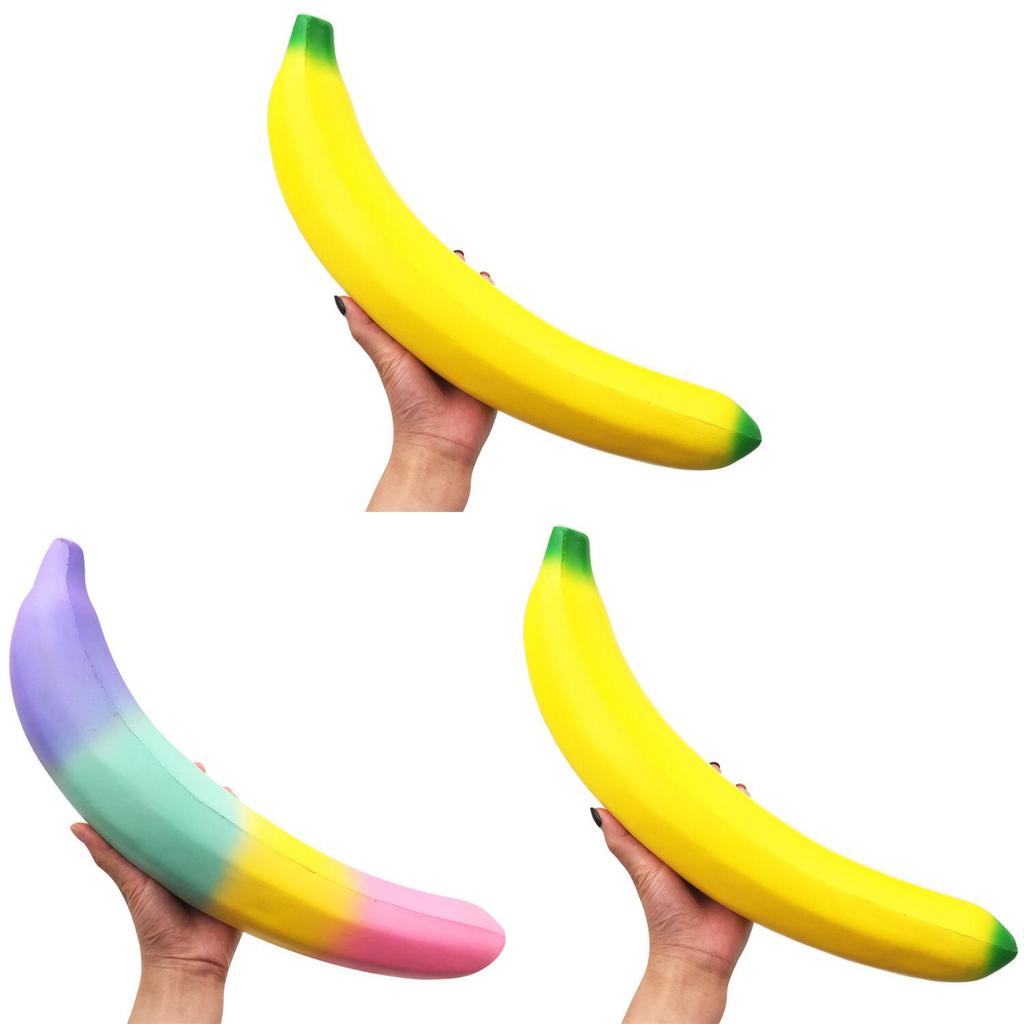 Pu Foam Banana Stress Relief Toy With Realistic Fruit Design For Kids And Adults