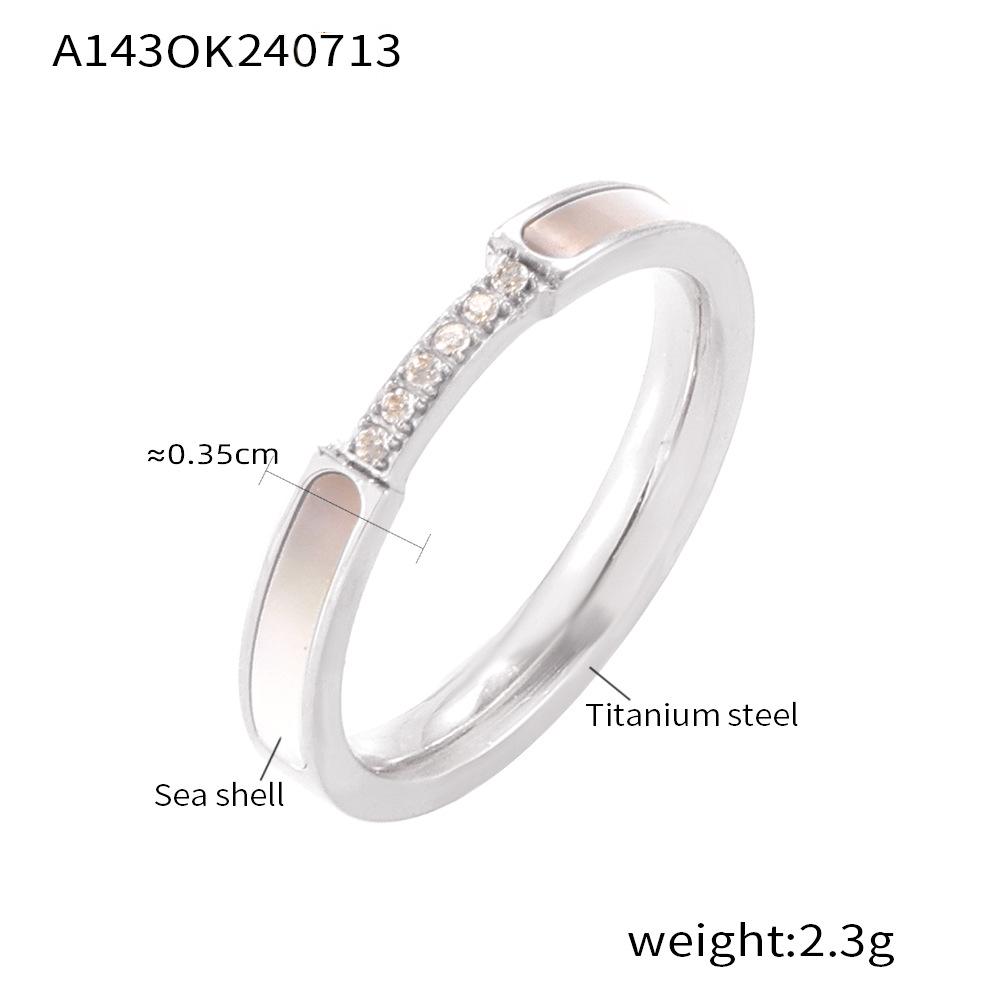 Four-Pointed Star Cat's Eye Stone Pendant & Seashell Ring Titanium Steel Clavicle Chain Set