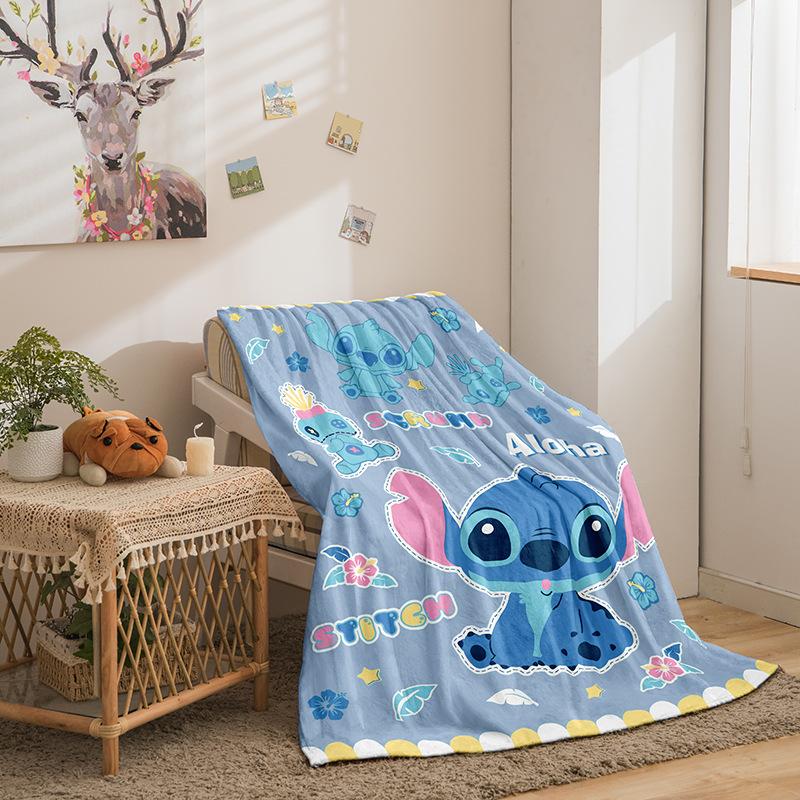 Cartoon Stitch Series Flannel Blanket 3D Printed Sofa Blanket Thickened Blanket