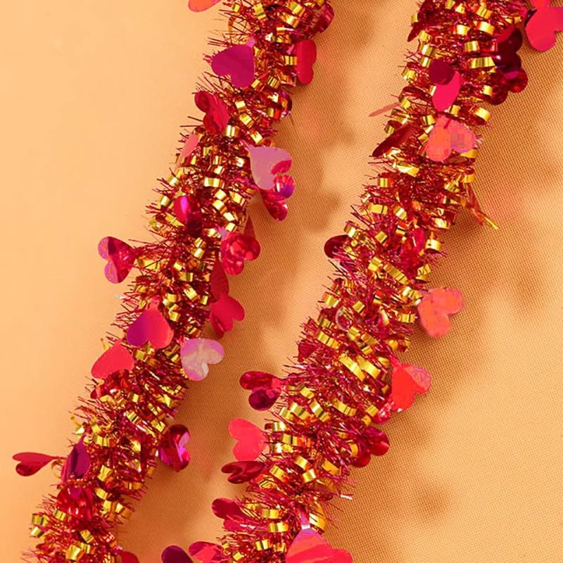 Shiny Ribbon Pull Flower Tinsel for New Year, Wedding, Birthday, and Indoor Festival Decoration