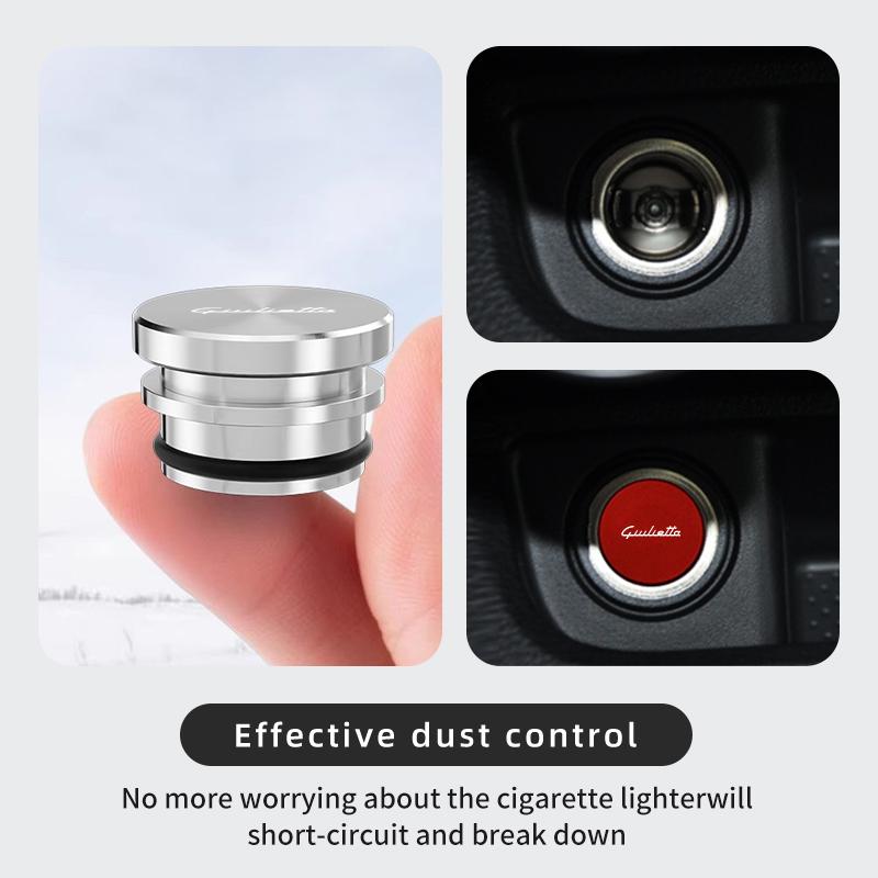 2026 Hot Sticker For Alfa Romeo Car Alloy Cigarette Lighter Plug Cover Dust Protection Cap Interior Accessories GT Stelvio F1 Br